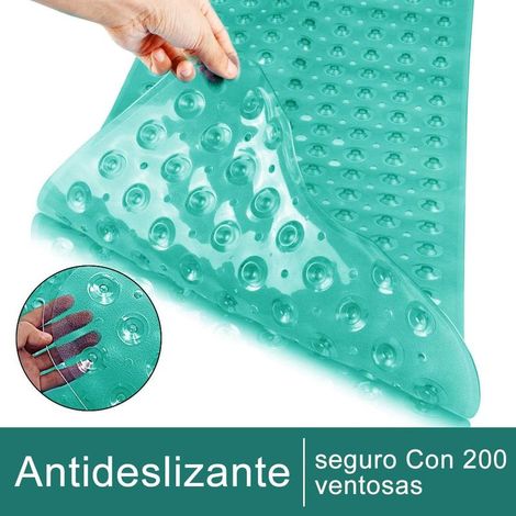 Tapis de Baignoire Antidérapant, Extra Long Tapis de Bain Lavable en Machine, Tapis de Douche Anti-moisissures avec 200 Ventouse, sans phtalate de Latex(100 x 40 cm)-Vert-Fei Yu (1/3)