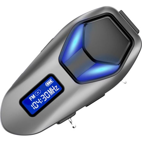 Casque BT, Construction en Alliage de Zinc, Lecture 40 Heures, Bidirectionnel, Lumières LED RVB, Radio FM, étanche à la Pluie IP65, pour Motocyclistes (1/5)