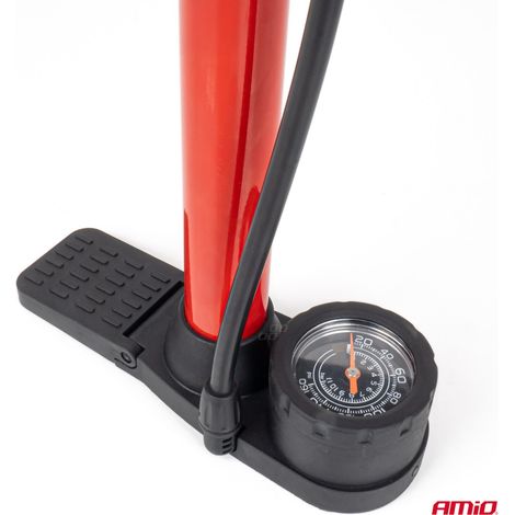 Pompe à main en métal avec mini manomètre PU08 amio-04343 (1/4)
