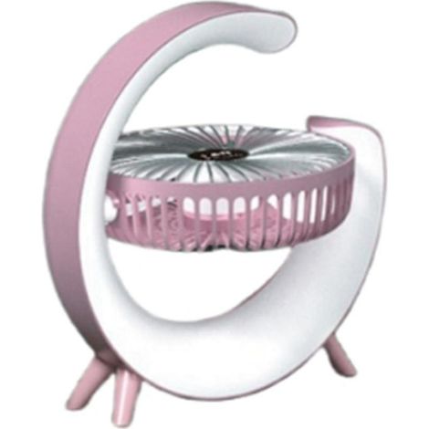 Ventilateur de bureau LED multicolore, lumière d'ambiance, chargement USB, réglage du débit d'air, petit ventilateur électrique silencieux A (1/5)