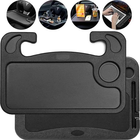 Lot de 2 tables de volant pour voiture, plateau multifonction pour ordinateur portable et repas, accessoire de conduite (1/5)
