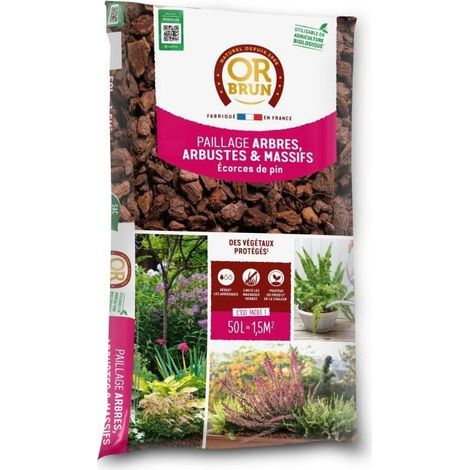 Écorces de Pin Maritime 50L Or Brun - Protection Naturelle & Élégance du Jardin
