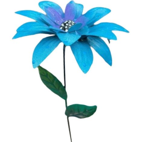 Piquet de jardin en fer pour fleurs - Bâtonnet robuste, léger et réaliste, idéal pour décorer allées, pelouses et jardins extérieurs.-Blue