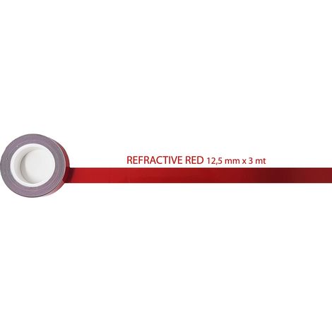 Strisce Adesive Rifrangenti Rotolo, Rosso, 12, 5 mm x 3 mt (1/5)