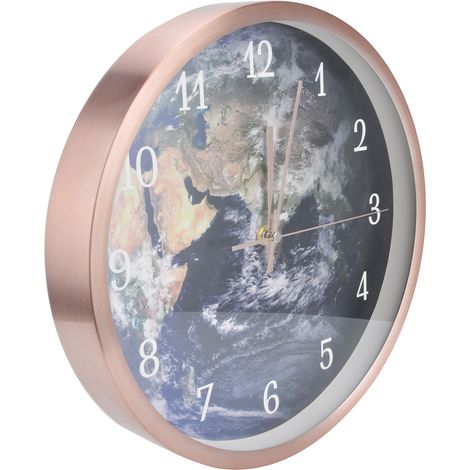 Horloge murale silencieuse innovante à LED avec commande vocale et éclairage, or rose (1/5)