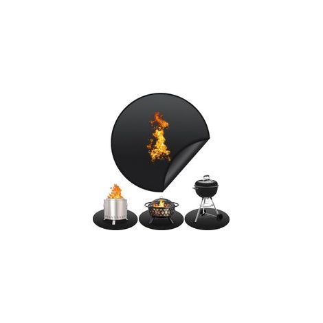 120cm Tapis Ignifuge Ronde, Tapis de Protection Anti Feu, Résistant à la Chaleur Jusqu‘à 1093 °C, Tapis de Foyer Résistant à la Chaleur Réutilisable, Pliable et Portable pour Terrasse, Sol, Jardin (1/5)