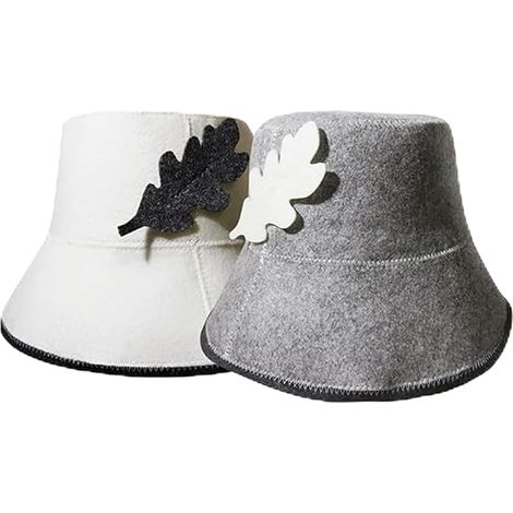 Chapeau de sauna, 2 chapeaux en feutre pour hommes et femmes, incluant une cagoule de sauna, de sauna, casquette, chapeau en feutre, chapeau, capuche, chapeau de sauna, laine, pour hommes et femmes, b (1/5)