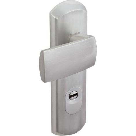 Ensemble de poignées de porte sur plaque blindé EA170 LAURA à tirage extérieur - ASSA ABLOY VACHETTE Argent Anodisé