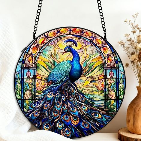 Vitrail poisson attrape-soleil 16 cm décoration fenêtre suspension raffinée cadeau grand-mère (1/5)