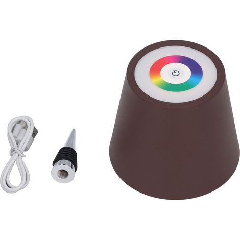 Lampe bouteille sans fil 3 températures couleur RGB gradation sans palier rechargeable touch LED vin bar restaurant café (1/5)