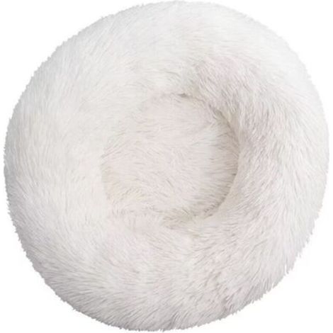 Weiches Katzenbett – waschbares, kuscheliges Kissen für Katzen & Hunde – Weiß, 60 cm – mit Sonnendekor (1/5)