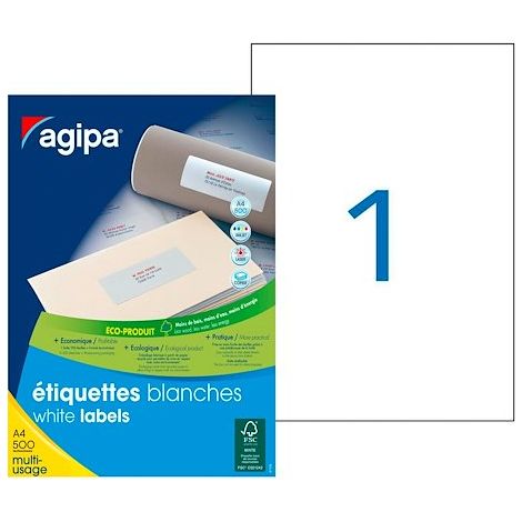 Etiquettes 210 x 297 mm Agipa 100807 - Boîte de 500 (1/2)