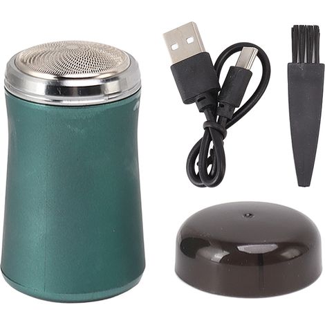 Tondeuse à Barbe Électrique Mini Portable, Idée Cadeau Noël Nouvel An Vert Lavable (1/5)