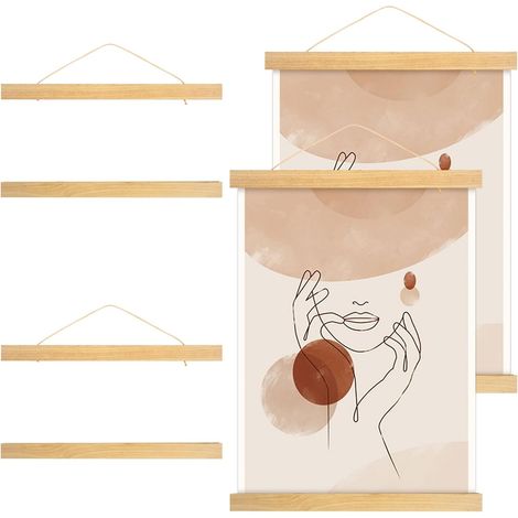 Set di 4 porta poster magnetici, cornice portafoto magnetica in legno da 31 cm (1/5)