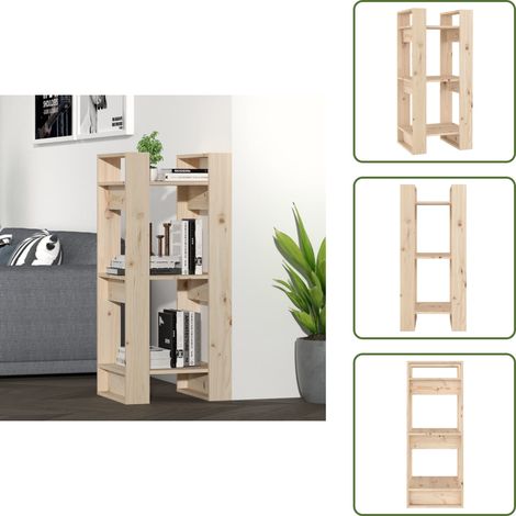 Libreria decorativa - vidaXL Libreria/Divisorio 41x35x91 cm in Legno Massello di Pino - Divisorio per corridoio
