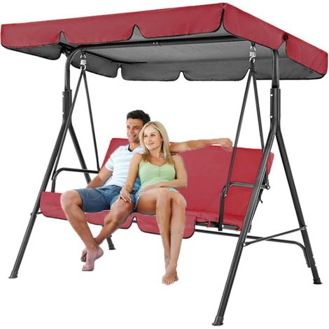 Toldo de repuesto para columpio de patio con toldo ajustable. Cómodo columpio para 3 personas, ideal para jardín, balcón o patio trasero. Asiento exterior resistente a la intemperie. (1/5)