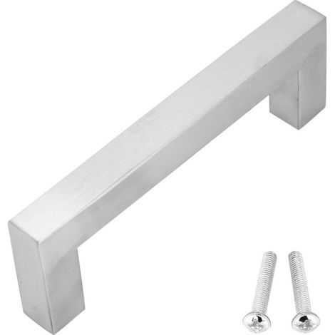 12 mm silberner Möbelgriff aus Edelstahl 304, schlichtes Design, Türgriff (128 mm)