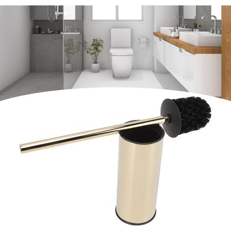 Porte-brosse de toilette sur pied en acier inoxydable, ensemble de brosses de nettoyage pour toilettes domestiques, modèle haut. (1/5)