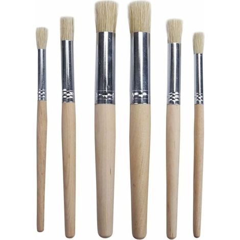 poils pinceaux peinture professionnelle pinceau manche en bois brosses pour huile acrylique aquarelle peinture 6pcs-LIAIKI (1/5)