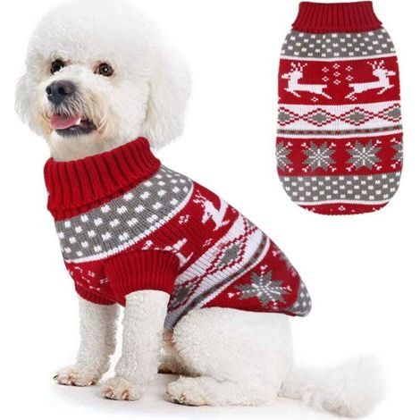 pair Manteau de pull d'hiver pour chien（Rouge，XXL）-Fei Yu