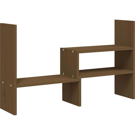 vidaXL Soporte monitor madera maciza pino marrón miel (39-72)x17x43 cm (1/2)