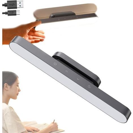 YMYNY Lampe LED magnétique rechargeable, lumière sous l'armoire avec délai d'arrêt, bande lumineuse à intensité variable avec contrôle tactile batterie lampe de bureau pour cuisine chambre armoire pla (1/4)