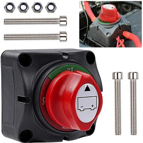 Coupe Circuit de Batterie 12V - 48V Interrupteur Isolateur de Batterie, Interrupteur de Déconnexion de Batterie étanche 275A Commutateur d'Isolateur de Batterie pour Voitures, Bateaux,Véhicules