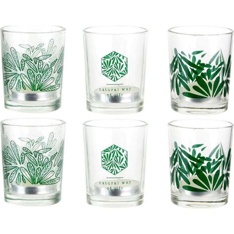 Photophores jungle avec bougies chauffe-plat (Lot de 6) (1/3)
