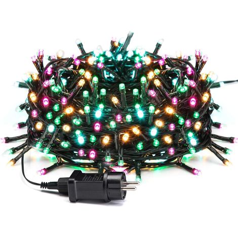 Guirlande Lumineuse 100M 1000LED Multicolore, Lumières Sapin de Noël 8 Modes Étanche IP44 Décoration Extérieur Intérieur pour Fête Chambre Mariage Jardin Soirée Multicolore (1/5)