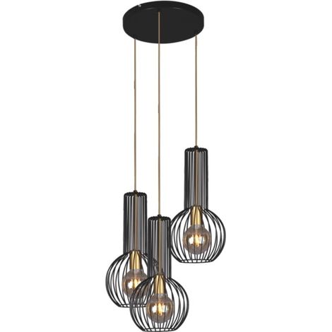 Lampadario moderno nero oro Kaja Arvi K-4522 3xE27 (1/3)