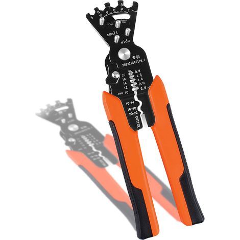 Automatisches 6-in-1-Abisolierwerkzeug für Drähte von 24–10 AWG (0,2–6,0 mm²), verwendbar als Drahtwickler, Abisolier- und Crimpzange, verstellbarer Schraubenschlüssel und Drahtschneider. (1/5)