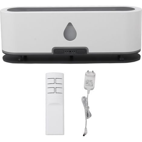 Diffuseur de flamme ultrasonique silencieux, minuterie 2h/4h, télécommande, aromathérapie, 7 lumières LED, 100-240V blanc prise EU (1/5)