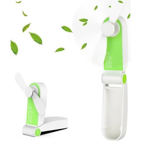 Mini Ventilateur de Poche Pliable, Portatif Ventilateur De Poche Rechargeable Portable avec Câble USB Réglable à 2 Vitesses
