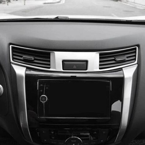 1 color: Silver Material: ABS Car central control air conditioning vent cover/ventilation frame. (1/4)