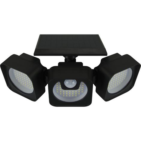 Projecteur LED solaire avec détecteur de mouvement SIREN 7W 6500K IP65 noir (1/2)