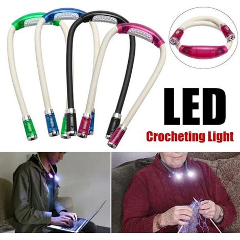 Lampe de cou LED flexible mains libres, lampe de lecture, veilleuse, verte (1/3)