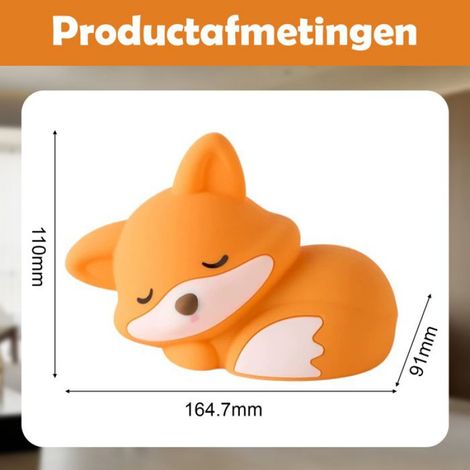Veilleuse renard silicone clap, USB rechargeable, gradation + minuterie, chambre enfant (1/5)