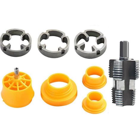 Outil de filetage PVC efficace, compatible avec les tubes de perceuse électrique, kit de filetage en 3 tailles, convient à un usage privé et professionnel. (1/5)
