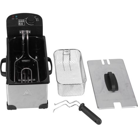 Friteuse électrique 3,5 L 2000 W, usage professionnel, en acier inoxydable, pour frites et chips, température de 0 à 190 °C, prise européenne 220 V (1/5)