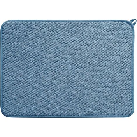 Tapis d'égouttage - Tapis de bar - Microfibre - Tapis de cuisine - Tapis d'évier - 50 x 38 cm - Bleu (1/5)