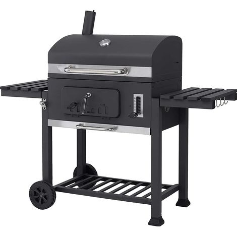 Barbecue a carbone, affumicatore laterale, ventilazione regolabile, apribottiglie (1/5)