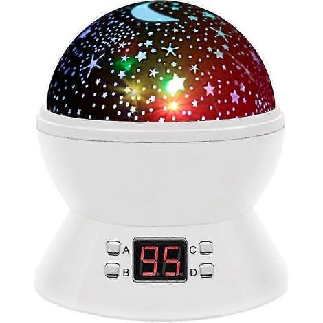 Sternenklares Nachtlicht, rotierender Nachtlichtprojektor mit LED-Timer und automatischer Abschaltautomatik, romantisches Sternenlicht (1/5)