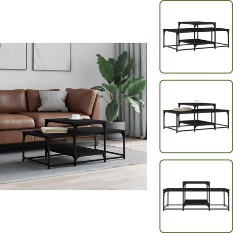 Couchtisch Schwarz 102x60x45 cm Holzwerkstoff - Couchtisch - Wohnzimmertisch - Beistelltisch - Holzmöbel - Schwarz (1/5)