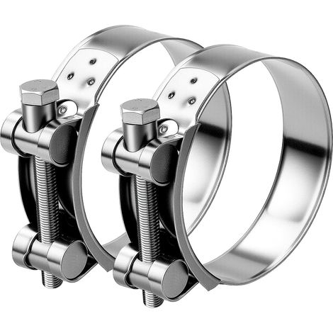 Collier Echappement 86-91mm Manchon Echappement 2 Pièces Collier de Serrage Inox D'échappement Pinces Turbo Collier Echappement Moto Tuyaux Gaines Ventilation pour Accessoires de Tuyaux D'échappement (1/5)