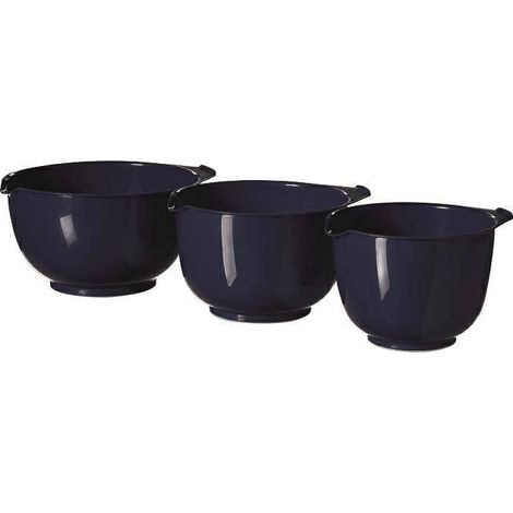 Juego de 3 tazones Curver, modelos 1,5L, 2L y 2,5L, color azul marino, ideales para servir o almacenar alimentos, prácticos, apilables y resistentes para tu cocina