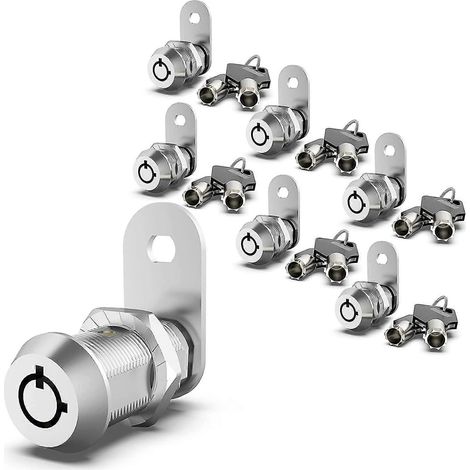Lot de 6 verrous à came améliorés pour rangements de camping-car, serrures à clé identique de 5/8 pouce pour portes, boîtes à outils et tiroirs de rangement de camping-car (1/5)