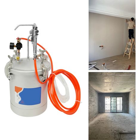 YISSALE-Lackierpistole 10 L Druckbehälter 60 PSI Farbspritzgerät mit Farbbehälter und Lackierpistole Lackierpistole 3 mm Düse Farbsprühsystem Farbsprühsystem zum Auftragen von Aquarellfarben (1/5)