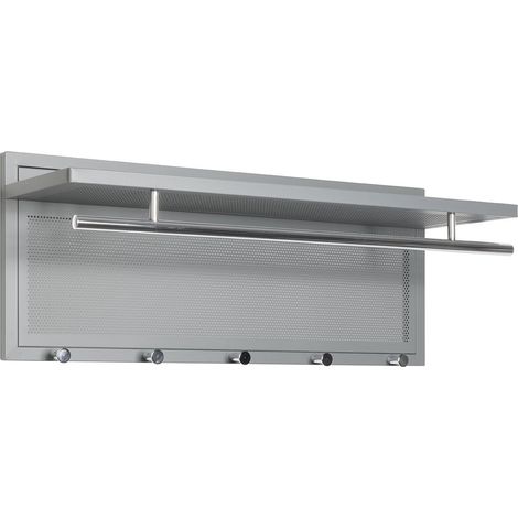 Patère Murale en Métal "Paulo" 75cm Gris (1/4)