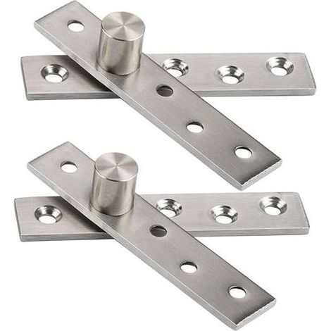 2pcs Charnières de Porte Pivotantes à 360 Degrés de Rotation, 95mm épaissies Pivot Hinge Cachée en Acier Inoxydable, Pivotante Charnière Robuste (1/5)