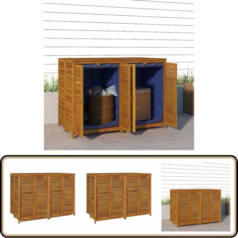 Boîte de rangement de jardin 140x87x104 cm bois massif d'acacia - Coffre De Jardin - Rangement Extérieur - Meuble De Jardin - Bois D'acacia - Coffre De Rangement (1/5)